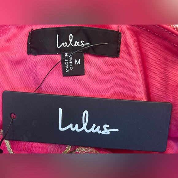 NWT Lulus Emphatically Adorable Hot Pink Floral Tie-Strap Mini Dress, Medium - Picture 11 of 15